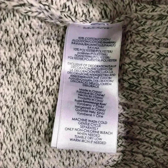 Chaps Mens Small White Gray Heathered 1/4 Zip Sweater Jacket L/S Outdoor - Picture 5 of 6